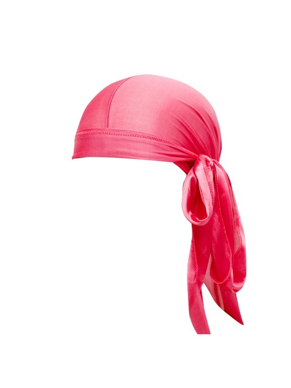 Satin Solid Color Durag for Men, Hip Hop Pirate Head Wrap, Soft Stretch Do Rag Bandana, Long Tail Tie Hair Head Scarf