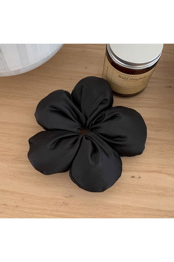 Satin Sponge Flower Hair Tie Scrunchy for Women, Unique Fashion Accessory