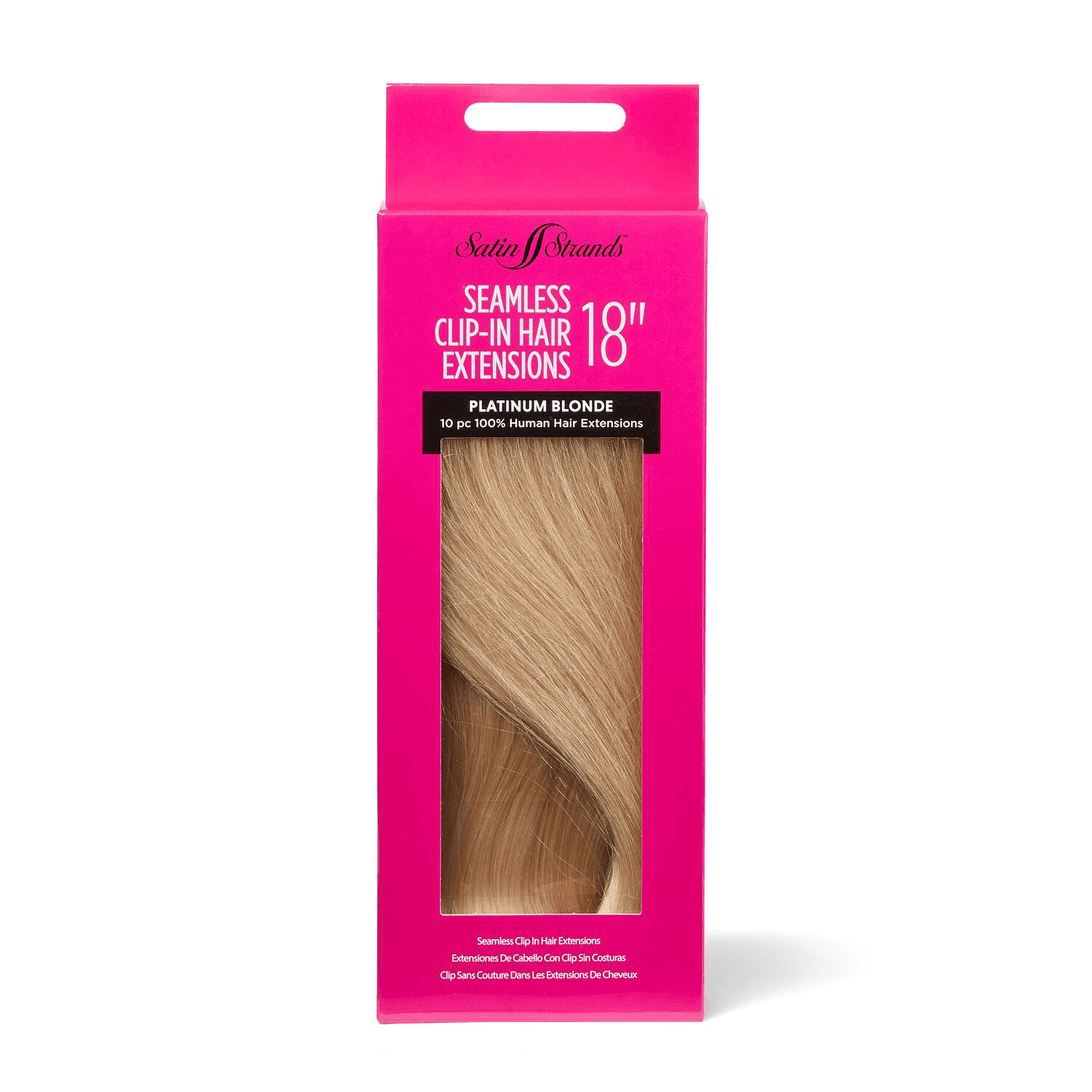 Satin Strands 18 Inch Platinum Seamless Clip in Hair  display picture 2