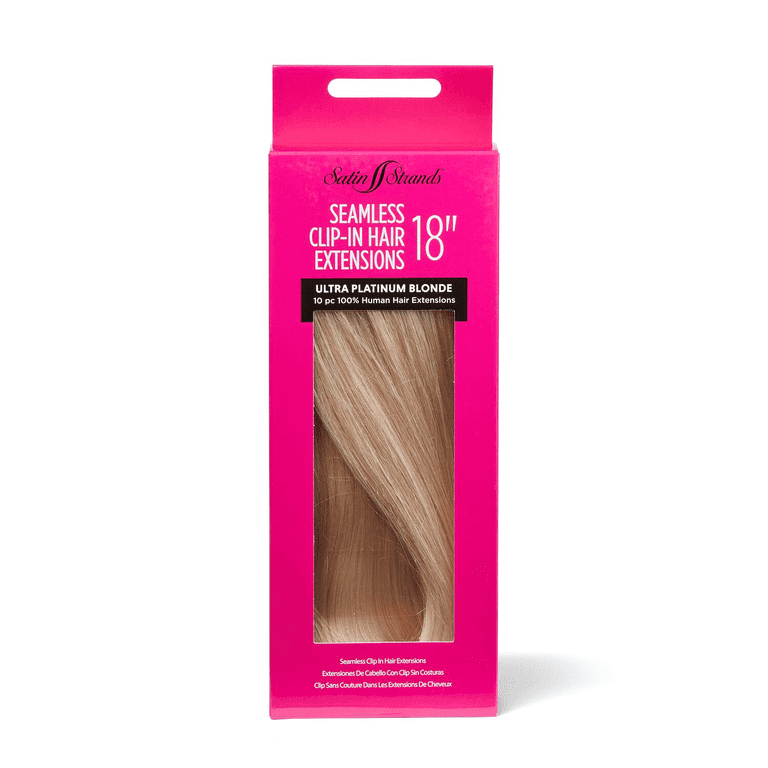 Satin Strands 18 Inch Ultra Platinum Seamless Clip in Hair  display picture 3