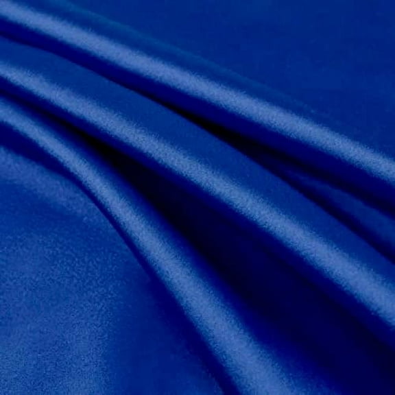 Satin Stretch Medium-Heavy Weight on Polyester Spandex Fabric by the Yard/Bulk (Royal)