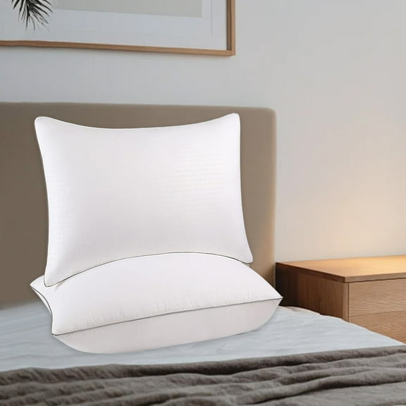 Satin Stripe Pillow Inserts, 2-Pack Polyester Fiber Cores, 17x26 Inch Standard Size, Supportive for Bedroom Use,Vsgery