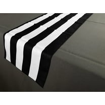Satin Stripe Table Runner 2 Inch Wide Stripes Black and White