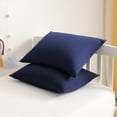 thumbnail image 1 of Satin Super Soft Toddler Pillowcases with Hidden Zipper Closure, Luxury and Silky Travel Pillow Covers, 13" x 18", Navy Blue, 2 Pack, 1 of 6