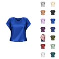 thumbnail image 1 of Satin T Shirts for Women 2025 Solid Color Casual Loose Short Sleeve Crewneck Lightweight Tshirt Womens T Shirts, 1 of 8