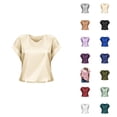 thumbnail image 1 of Satin T Shirts for Women 2025 Solid Color Casual Loose Short Sleeve Crewneck Lightweight Tshirt Womens T Shirts, 1 of 7