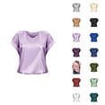 thumbnail image 1 of Satin T Shirts for Women 2025 Solid Color Casual Loose Short Sleeve Crewneck Lightweight Tshirt Womens T Shirts, 1 of 6
