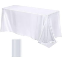 Satin Tablecloth 102 x 58 Inch Overlay Satin Table Cover Rectangle Bright Silk Tablecloth Smooth Fabric Table Decoration for Wedding Banquet Party Events