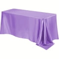 thumbnail image 1 of Satin Tablecloth 60 x 84 Inch Overlay Satin Table Cover Rectangle Bright Silk Tablecloth Decoration for Wedding Banquet Party Events (Purple), 1 of 6
