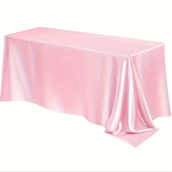 Satin Tablecloth Rectangular 60x84 Inches | Silk-Soft Polyester Fabric | Elegant Table Cover for Wedding Banquet Party Events | Available in 9 Colors