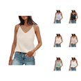 thumbnail image 1 of Satin Tank Tops for Women Dressy Casual V Neck Spaghetti Strap Silk Smooth Camisole Tops, 1 of 9