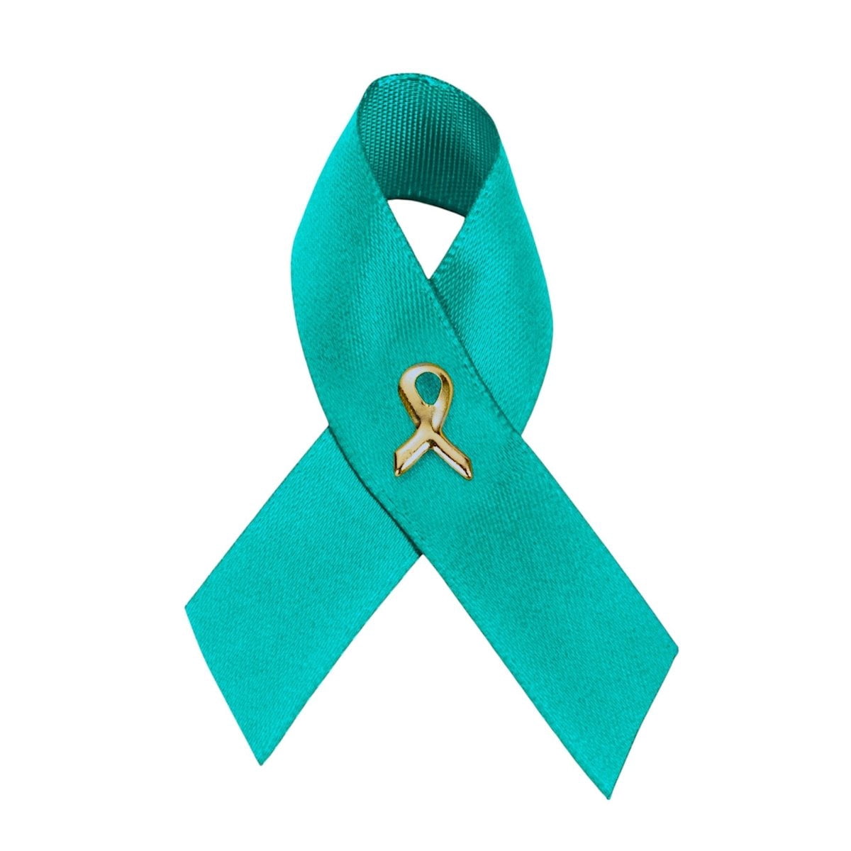Satin Teal Ribbon Awareness Pins - Walmart.com