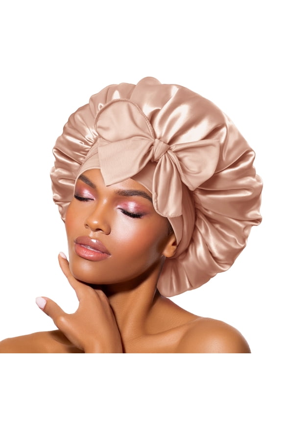 Satin Tie Bonnet Standard Champagne
