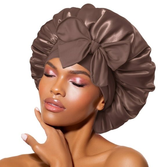 Satin Tie Bonnet Standard Chocolate