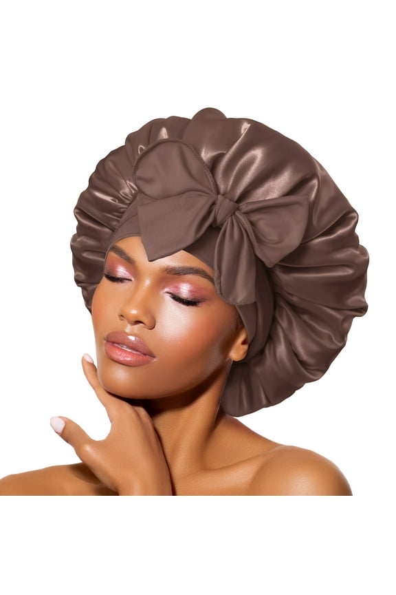 Satin Tie Bonnet Standard Chocolate