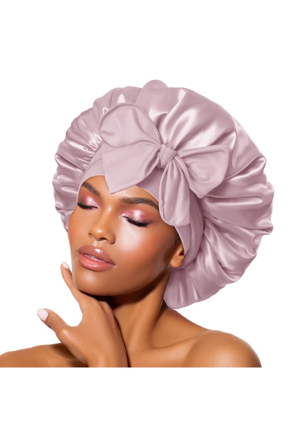 Satin Tie Bonnet Standard Grey Rose Gold