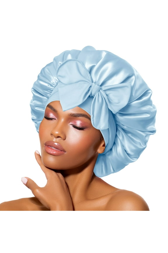 Satin Tie Bonnet Standard Light Blue