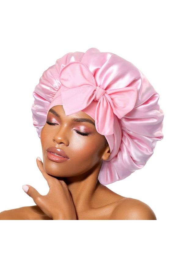 Satin Tie Bonnet Standard Pink