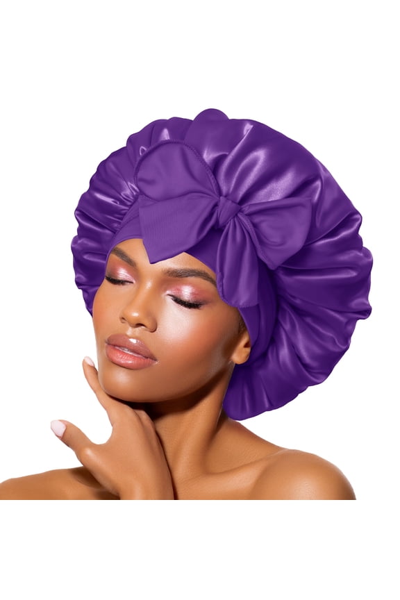 Satin Tie Bonnet Standard Purple