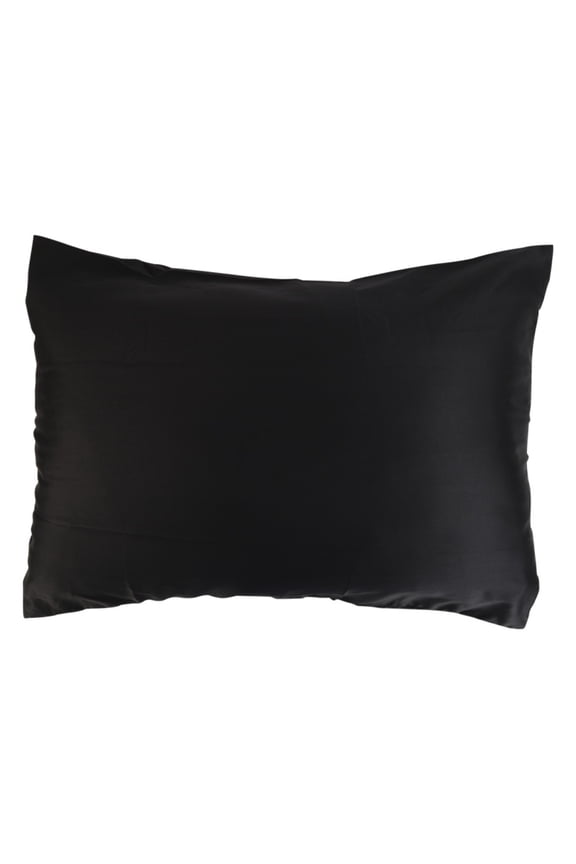 Satin Toddler Pillow Cases, Travel Pillow Covers Set of 1, Zipper Closure, Super Soft and Luxury, 20''x 26",Black