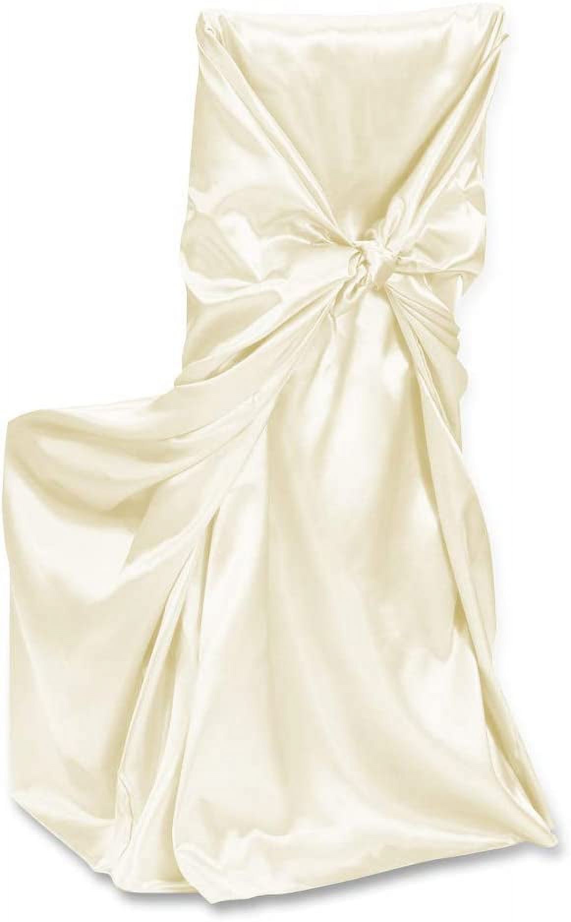 Satin Universal Chair Cover Ivory