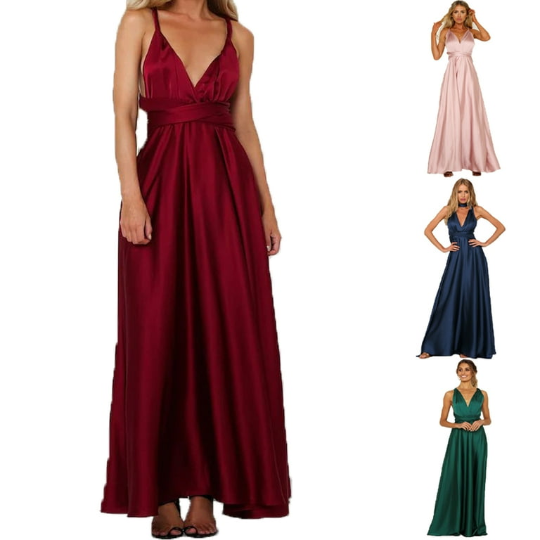 Sexy Casual Solid Color Backless Cross Straps V Neck Long Dresses(7 Colors) Sexy Casual Solid Color Backless Cross Straps V Neck Long Dresses(7 Colors)