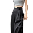 Satin Wide Leg Pants Female Summer Narrow Version Straight Version