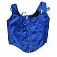 thumbnail image 1 of Satin Women Vintage Overbust Renaissance Corset Bustier Bodyshaper Lace-Up Tank Tops Bodice Blue XL, 1 of 6