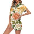 thumbnail image 1 of Satin Womens Shorts Pajama Set Button Short Sleeve Top Matching Bottoms Lightweight Comfortable Home Sleepwear, 1 of 4