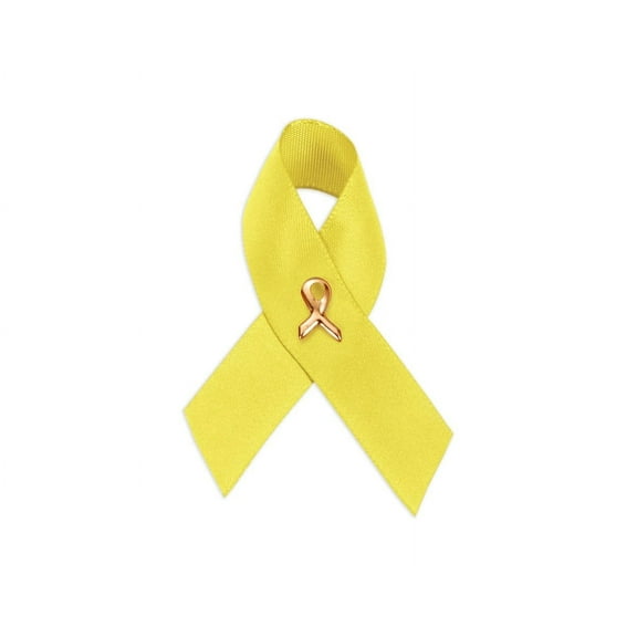 Satin Yellow Ribbon Awareness Pins