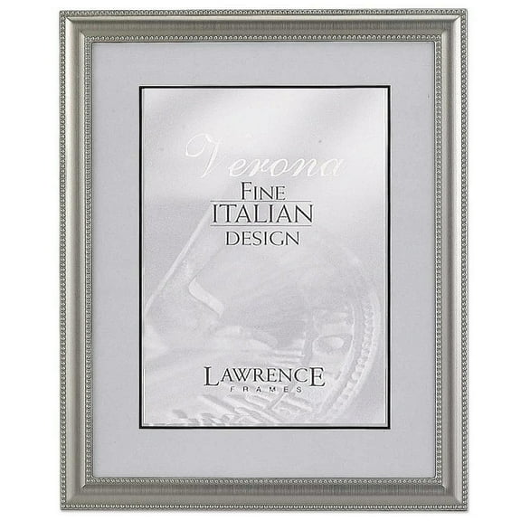 Satin antiqued pewter w caviar bead trim by Lawrence Frames - 4x6