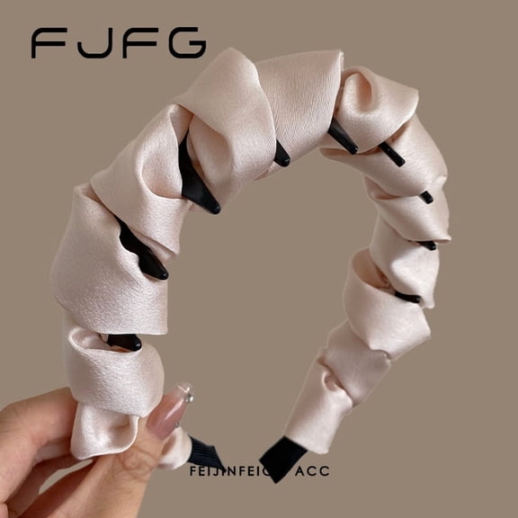 Satin clouds bubble hair bands women increase the height of the skull to show the face of small headband temperament versatile with teeth pressure hair wash face hairpin