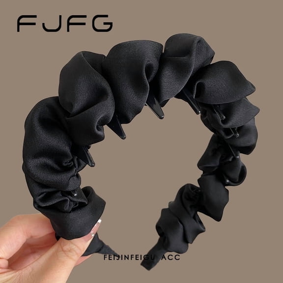 Satin clouds bubble hair bands women increase the height of the skull to show the face of small headband temperament versatile with teeth pressure hair wash face hairpin