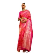 Satin handloom weaving indian woman zari styled party wedding silk saree sari blouse 7322