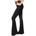 thumbnail image 1 of Satina Flare Palazzo Pants for Women - Buttery Soft High Waisted Flare Pants - Leggings (Medium, 1 Black), 1 of 7