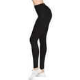 thumbnail image 1 of Satina High Waisted Leggings for Women | 3 Inch Waistband (Plus Size, Black), 1 of 5