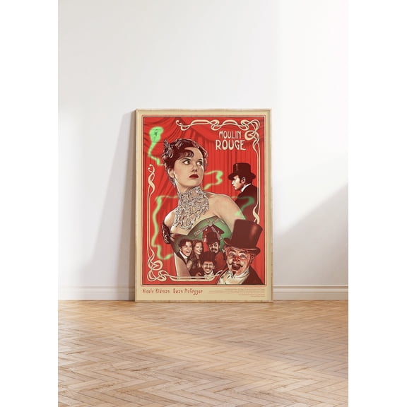 Satine, Christian, Harold Zidler Art , Moulin Rouge Musical Art, Vintage Moulin Rouge 2001 , Retro Moulin Rouge, Unframed Paper Print