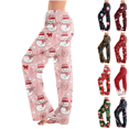 thumbnail image 1 of Satingcolo Christmas Pajama Pants for Women Christmas Elastic Waist Straight Pants Comfortable Festive Holiday Sleepwear Pajama, 1 of 5