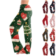 thumbnail image 1 of Satingcolo Christmas Pajama Pants for Women Christmas Elastic Waist Straight Pants Comfortable Festive Holiday Sleepwear Pajama, 1 of 5