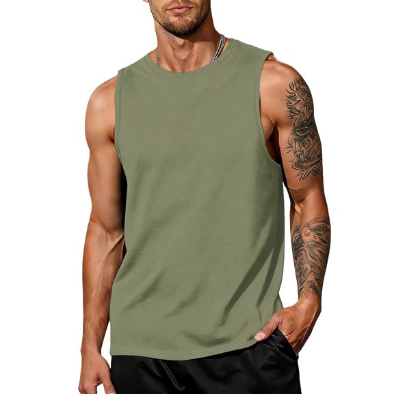 Satingcolo Men Workout Tank Tops Sleeveless Gym Muscle Vest Quick Dry Athletic Running Tops Summer Lightweight