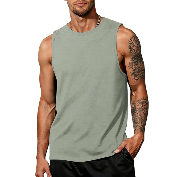 Satingcolo Men Workout Tank Tops Sleeveless Gym Muscle Vest Quick Dry Athletic Running Tops Summer Lightweight