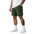 thumbnail image 1 of Satingcolo Men's Casual Shorts Summer Beach Vacation Trunks Elastic Waist With Two Pockets Classic Fit Lightweight Athletic Shorts Army Green 2XL, 1 of 6