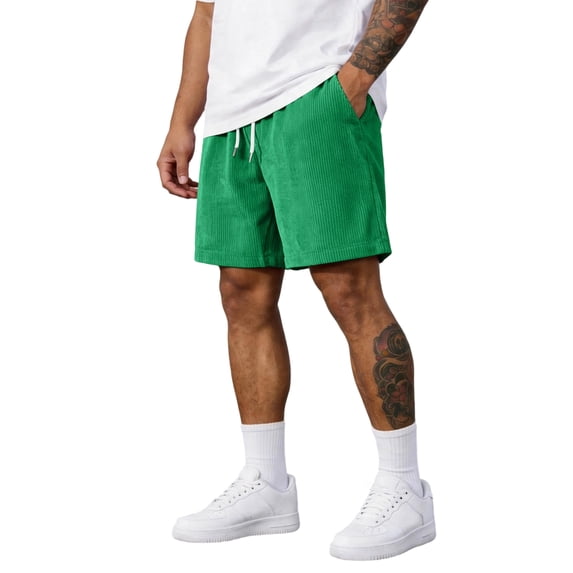 Satingcolo Men's Casual Shorts Summer Beach Vacation Trunks Elastic Waist With Two Pockets Classic Fit Lightweight Athletic Shorts Green L