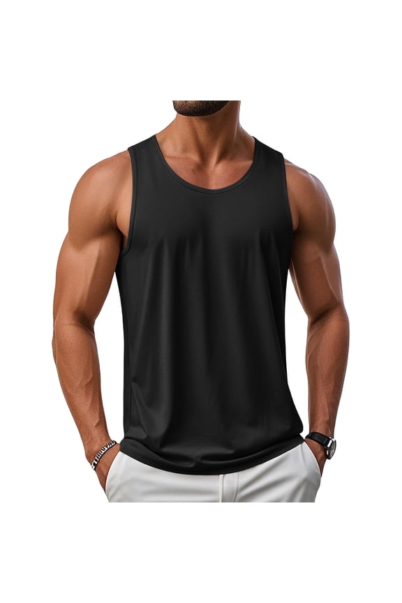 Men's Sleeveless UPF 50+ Swim Tank Quick Dry Swimming Tank Top UV Protection Workout Running Beach T Shirts
