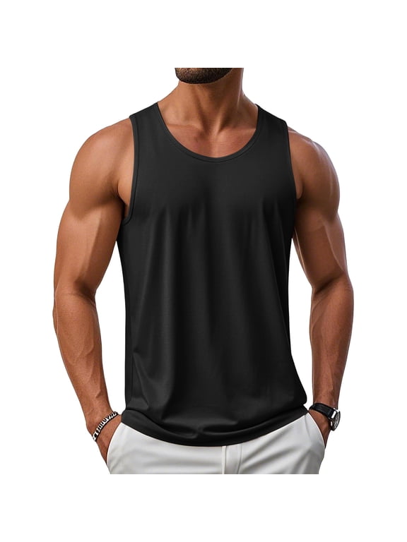 Men's Sleeveless UPF 50+ Swim Tank Quick Dry Swimming Tank Top UV Protection Workout Running Beach T Shirts