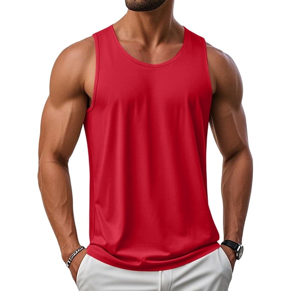 Satingcolo Men's Sleeveless UPF 50+ Swim Tank Quick Dry Swimming Tank Top UV Protection Workout Running Beach T Shirts