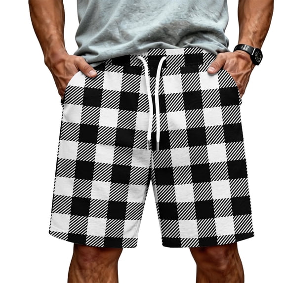 Satingcolo Men's Soft Daily Wear Shorts Elastic Mid Waist Summer Fall Outfits Jogging Athletic Shorts Work Out Trunks With Pockets Black S