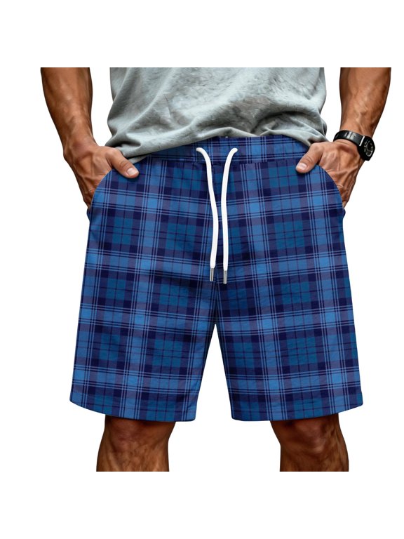 Men's Soft Daily Wear Shorts Elastic Mid Waist Summer Fall Outfits Jogging Athletic Shorts Work Out Trunks With Pockets Navy 2XL