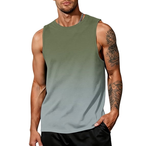 Satingcolo Men's Summer Sleeveless UPF 50+ Swim Tops Quick Dry Workout Sleeve Tank Top UV Protection Running Gym Muscle T Shirts