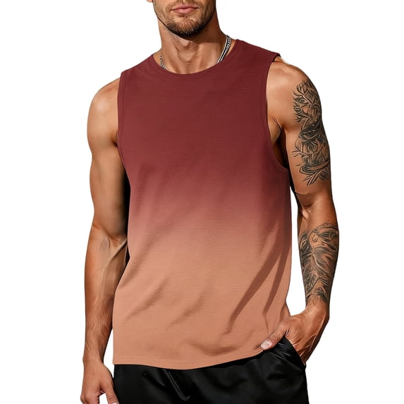 Satingcolo Men's Summer Sleeveless UPF 50+ Swim Tops Quick Dry Workout Sleeve Tank Top UV Protection Running Gym Muscle T Shirts